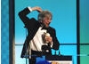 An ecstatic Nicholas Hooper receives the Award for Original Television Music sponsored by Sebastian McLean International, for Prime Suspect: The Final Act.