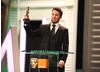 Michael Please accepts the BAFTA for his animation The Eagleman Stag. (Pic: BAFTA/Stephen Butler)