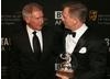 Actors Harrison Ford and Daniel Craig together backstage at the 2012 Britannia Awards.