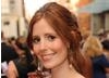 Emmerdale & Downton Abby actress Amy Nuttall's auburn locks were scooped into a loose up do for a classic elegant look.