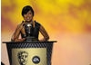 Actress and singer Karen David, best known for her roles in Waterloo Road and Scorpion King 2, presents the Animation award. Pic: BAFTA/Steve Finn