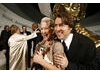 Academy winner Helen Mirren shows off her Actress Award with the ceremony host, Jonathan Ross (BAFTA).