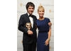 Presenter Katie Piper with Breakthrough Talent winner Jon Brown, writer of Mongrels. (Pic: BAFTA/Chris Sharp)