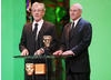 The two Sirs took a break from their West End production of Waiting for Godot to present the Director award (BAFTA / Marc Hoberman).