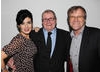 Stars of Coronation Street; Kym Marsh and David Nielson pose with the show's creator, Tony Warren. Pic: Steve Butler