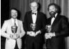 Visual effects expert Dennis Muren (centre) accepting his BAFTA in 1985.
