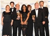 The Thick of It recieves the Situation Comedy BAFTA from presenter Freema Agyeman (BAFTA/Richard Kendal).