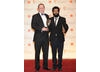 Four Lions actors Nigel Lindsay and Adeel Akhtar accept on behalf of writer/director Chris Morris. (Pic: BAFTA/ Richard Kendal)