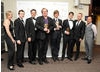 Presenters Lesley Sharp and Stephen Graham with the winning sound team behind Downton Abbey. (Pic: BAFTA/Chris Sharp)