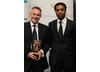Chiwetel Ejiofor presented the BAFTA to Brian Percival for his work on Downton Abbey. (Pic: BAFTA/Chris Sharp)