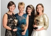 Writer Caitlin Moran presented the Factual BAFTA to the team behind My Life: Me, My Dad and His Kidney: Rachael Smith, Cat Lewis and Helen Tither.