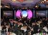 Guests settle down to a sumptuous three-course dinner in the Ballroom at the London HIlton Hotel (BAFTA / James Kennedy).