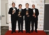Wallander creators Richard Cottan, Kenneth Branagh, Philip Martin, Francis Hopkinson celebrate their Drama Series win (BAFTA / Richard Kendal).