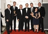 The X Factor team celebrate winning the Factual Series Award with citation reader Robert Webb ( BAFTA/Richard Kendal)