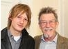 John Hurt with his son Nick Hurt, photographed together at a champagne reception at Savoy, London.