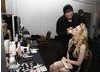 Talulah Riley in the make-up chair prior to announcing the nominees.