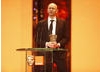 Chris Dickens collects Slumdog Millionaire's second BAFTA of the night for Editing (BAFTA / Marc Hoberman).