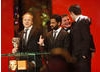 Slumdog makes it three wins out of three as Glenn Freemantle, Resul Pookutty, Richard Pryke, Tom Sayers and Ian Tapp collect the BAFTA for Sound (BAFTA / Marc Hoberman).