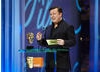 Comedian Ricky Gervais presented the first Awards of the evening, for Short Film and Short Animation (pic:BAFTA / Camera Press).