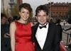 Being Human's Kate Bracken with Damien Malony make pose on the red carpet.