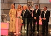 Host Leigh Francis, and team captains Holly Willoughby and Fearne Cotton are among the winning team collecting the YouTube Audience Award, voted for by the public.