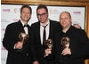 Presenter Danny Wallace and the winning team behind the dramatic thriller that asked “What would you do to save your son?” (Pic: BAFTA/Steve Butler)