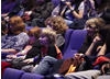 Audience members listen attentively as actor Colin Morgan talks about his favourite moments from the series (BAFTA / Jonny Birch).
