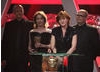 BBC Four's acclaimed Danish crime thriller wins: Soren Sveistrup, Piv Bernth, Birger Larsen and Sophie Grabol accept the award.