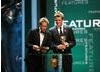 Olympic rowing champion James Cracknell and presenter and advernturer Ben Fogle present the Academy Award for Features. (BAFTA/Steve Butler)