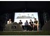 July 18: The Inbetweeners cast members line up on stage in the Latitude Film tent (Picture: Jonathan Birch)