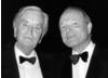 Sir David Lean with Sir Sydney Samuelson at a dinner held in honour of Sir David Lean, 1988, in Cannes.