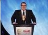 Labour Politician and video games enthusiast Tom Watson announces the winning game in the Multiplayer category (BAFTA/Brian Ritchie)