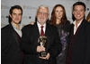 Bernard Cribbins, recipient of the BAFTA Special Award with citation reader Catherine Tate and presenters Dick and Dom.