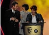 David Scanlon, Sarah Fell and Jackie Cockle accept the BAFTA for their heartwarming and characterful comedy Timmy Time. Pic: BAFTA/Steve Finn