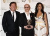 Entertainment Performance winner Harry Hill, with presenters Piers Morgan and Alisha Dixon