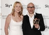 Entertainment Programme winner Harry Hill with presenter Keeley Hawes