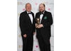 Ian Livingstone OBE with Swedish Minecraft creator Markus Persson, who collected the Special Award