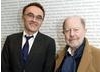 Danny Boyle poses with his cinematic hero Nicolas Roeg at BAFTA Headquarters after presenting him with the Academy's Special Award.