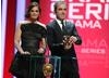 Presenting the first award of the evening Jane Eyre star Ruth Wilson and actor James Nesbitt. (BAFTA/Steve Butler)