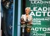 Actress Sheila Hancock announces the winner of the Leading Actor BAFTA; Kenneth Branagh. (BAFTA/Steve Butler)