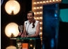 Writer and director of I Do Air, Martina Amati, accepts the Short Film award  (BAFTA/Brian Ritchie). 