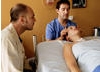 Darío Grandinetti, Javier Cámara and Leonor Watling in a hospital scene in Talk to Her (2002). ©Miguel Bracho