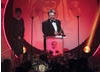 Editor Charlie Phillips accepts this Television Craft Award for his work on Sherlock (A Study In Pink). (Pic: BAFTA/Jamie Simonds)
