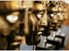 BAFTA masks wait to be presented at the Orange British Academy Film Awards.
