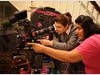 Gurinder Chadha and Georgia Groome during filming of Angus, Thongs And Perfect Snogging
