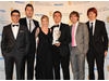 Winners of the YouTube Audience Award, the cast of The Inbetweeners; presented by Joanna Page and Charlie McDonnell (BAFTA/Richard Kendal).