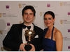 Scottish TV presenter Kirsty Gallacher presented the Best Game Award to Rob Lowe for Super Mario Galaxy (BAFTA / James Kennedy). 