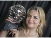 Ruth Jones with her BAFTA Cymru award after winning the writer award for Stella