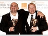 Shane Meadows and Mark Herbert celebrate their BAFTa win for This is England (Best British Film).. 