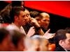 Audience members ask Nolan Bushnell questions about his career in video games.